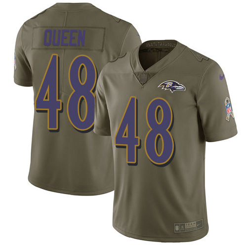 Nike Ravens #48 Patrick Queen Olive Youth Stitched NFL Limited 2017 Salute To Service Jersey
